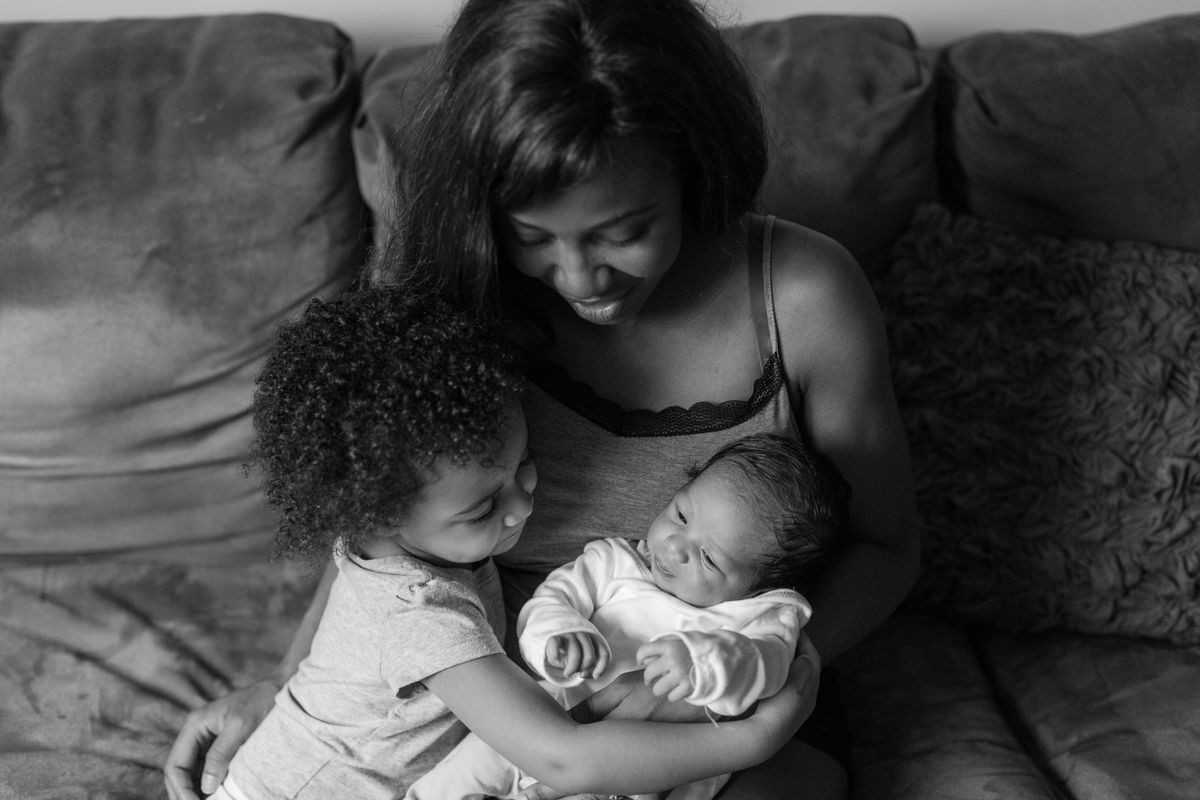 African American mother daughter and baby